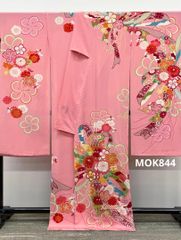 振袖 仮絵羽 金駒 銀彩 京友禅 紋意匠 正絹 未仕立て品 八掛付 MOK845