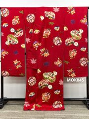 振袖 仮絵羽 吉澤の友禅 金通し 金駒 牡丹 未仕立て品 八掛付き MOK512