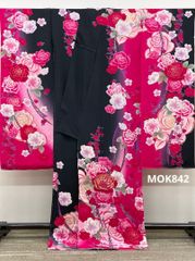 振袖 仮絵羽 京友禅 刺繍 金駒 紋意匠 正絹 未仕立て品 八掛付 MOK549