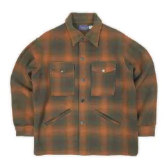ペンドルトン PENDLETON 60s 70s 60-70年代 ウールジャケット シャドー MADE IN USA アメリカ製 ボードシャツ ヴィンテージ 古着 カバーオール ブラウン系 オンブレチェック柄 L-XL相当【中古】