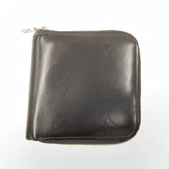 〇〇LOUIS VUITTON ルイヴィトン モノグラム グラセ ポルト ビェ モネ ジップ 二つ折り財布 ダークブラウン M66510 ブラック