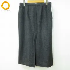 #w レリアン Leilian スカート 13 グレー系 ヘリンボーン ウール 大きいサイズ 日本製 レディース [972722] k01