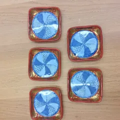 有田焼染付四角小皿（１２㎝）５枚