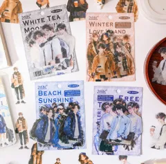 220. 人物　ステッカー　かっこいい　かわいい　綺麗　男性　男の子　コラージュ　素材