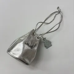 blancle ブランクレ CLEDRAN クレドラン メタリック レザー 巾着 バッグ シルバー 系 712-0010