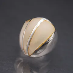 L291 シェル リング インレイ デザイン シルバー 指輪 ヴィンテージ 12号