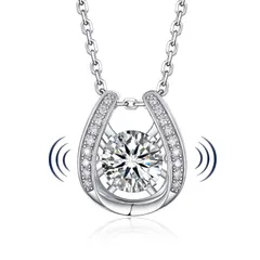 【新品】 [MomentWish] ダンシングストーン ネックレス レディース モアッサナイト ペンダント シルバー925 チェーン 金属アレルギー対応 人工ダイヤモンド 誕生日 記念日 プレゼント 華奢ギフトボックス付け（1カラット 馬蹄）