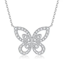 【新品】 [JDE] ネックレス レディース 蝶々 可愛い バタフライ 金属アレルギー対応 シルバー925 蝶ネックレス 女性 誕生日 プレゼント 1