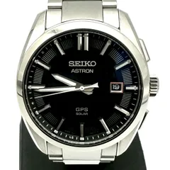 美品 SEIKO セイコー アストロン オリジン SBXD035 箱付 腕時計 デイト ソーラー GPS チタンニウム シルバー ブラック メンズ ブランド USED
