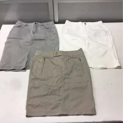 送料無料★UNIQLO ユニクロ★ウエスト61㎝ タイトスカート3点まとめ売り★ホワイト カーキ グレー★ボトムス★レディーススカート#20604sff