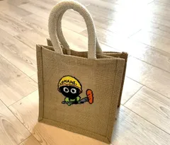 ハンドメイド 刺繍 バック 手縫い オリジナル キャラクター OMAME スクエアバック ミニ トートバッグ