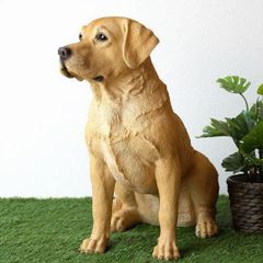 犬 ラブラドール 置物 2体 ウービア HOTANT ガーデン 52cm リアル