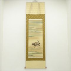 美品 掛け軸 小川大進作 牛童子図 共箱 年中掛け 縁起物 - メルカリ