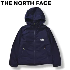【定番】 ゴールドウィン製 ノースフェイス THE NORTH FACE ロゴ入り コンパクト ノマド ジャケット ウィンドブレーカー ナイロン ジャンパー 裏地 ボア フリース 150 ネイビー キッズ レディース ♪