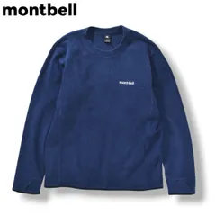 【極暖】 モンベル montbell クリマプラス CLIMAPLUS フリース ライト スウェット プルオーバー クルーネック ロゴ入り S ネイビー アウトドア カジュアル ウェア タウンユース レジャー メンズ