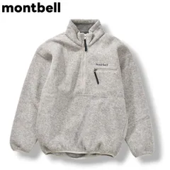 【美品】 モンベル montbell クリマプラス CLIMAPLUS ハーフジップ フリース ジャケット プルオーバー 140 グレー アウトドア カジュアル ウェア タウンユース レジャー キッズ 子供服 ♪
