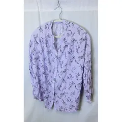 GLOBAL WORK グローバルワーク さらさらリラックスプリントブラウス パープル Lサイズ 〇□