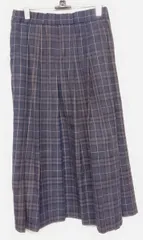 GU ジーユー チェックプリーツミディスカート パープル L □○