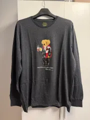 ポロラルフローレン ベア ロングスリーブ Tシャツ チャコール XL