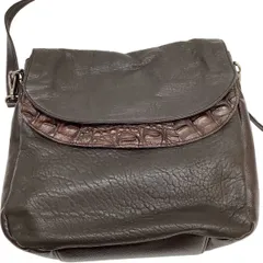 ♪♪ レディース ショルダーバッグ クロコダイル レザー 焦げ茶