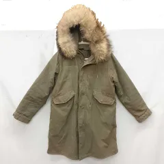 URBAN RESEARCH DOORS アーバンリサーチドアーズ ミリタリーコート チャイニーズラクーンファー付き カーキ One ◇○