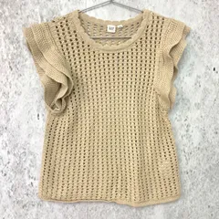 GAP ギャップ 袖フリル ニット ベスト ベージュ Sサイズ 〇□