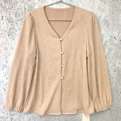 【 新品 タグ付き 】 DAZY デイジー Vネック ワッシャー カーディガン ピンクベージュ 〇□