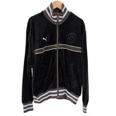 ZM1698  PUMA  プーマ　ベロア　トラックジャケット　ジャージ　ブラウン　ブラック　黒　メンズ　Mサイズ