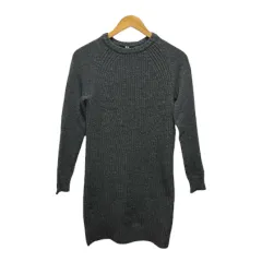 ユニクロ UNIQLO 長袖 ニット ウール混 無地 S グレー