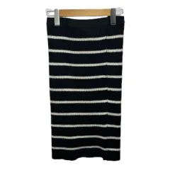 ユニクロ UNIQLO スカート タイト ヒートテック ボーダー S 黒 ブラック 白 ホワイト 