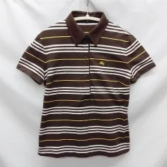 BURBERRYLONDON バーバリーロンドン 半袖ボーダーポロシャツ ブラウン 2（M相当） 〇◇