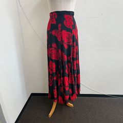 フラメンコ衣装 ☆ファルダのみ ブルーとグレーに赤いマーガレット花