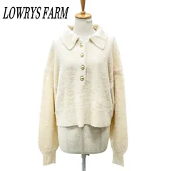 【タグ付】LOWRYS FARM ローリーズファーム ポロニットプルオーバーLS F IVR/アイボリー