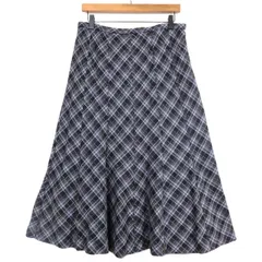 【美品】レリアン★チェック柄スカート 大きいサイズ13+ グレー×黒系 z16803
