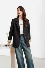 スーツジャケット無地 テーラードジャケット ビジネス リクルート オフィス 通勤 大きいサイズ ビジネス 就活 入学式 ママ 卒業式 オフィスカジュアル おしゃれ 23166#