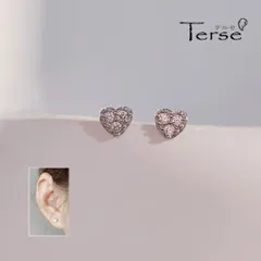 耳钉 ミニピアス 小ぶり ハートモチーフ CZダイヤ キュービックジルコ 上品 エレガント 大人可愛い シンプル 知的 重ねづけ レイヤード オフィス 普段使い デート 冬アクセサリー バレンタインギフト 彼女へ