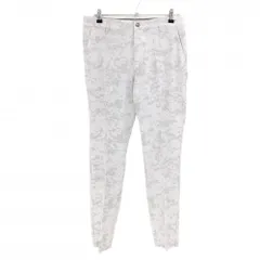 【美品】アディダス パンツ 白×グレー 総柄地模様 メンズ 82 ゴルフウェア adidas