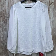 &LOVE（アンドラブ）　ふくれジャカードのお袖ぽわんプルオーバー　オフホワイト　LL　【未使用・タグ付き】のサムネイル