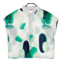 サイズ：1 PGG PEARLY GATES パーリーゲイツ 2025年モデル シアサッカー ノースリーブポロシャツ 総柄 グリーン系 [240101574443] ゴルフウェア レディース ストスト