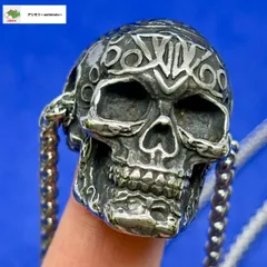 ☆スカル ネックレス ユニセックス ゴロンインパクト 個性派 60cm チェーン ロック系 ストリート系 2.2×3.5cm 骸骨 ドクロ 人気 カッコイイ ゴシック//N-70