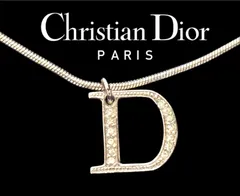 Christian Dior クリスチャンディオールネックレスネックレス メタルラインストーン シルバー Dロゴ レディースアクセサリー