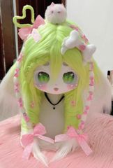 着ぐるみヘッド kigurumi NO.207 猫 ピンク ファースーツ 全頭ヘッド