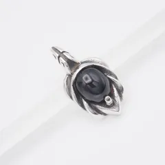 L361 ブラックスター ペンダント トップ デザイン シルバー チャーム ヘッド ヴィンテージ