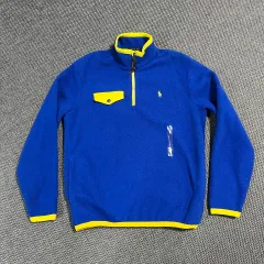 ポロラルフローレン ブルー/イエロー フリース ハーフジップ 新品