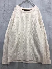 美品 nano universe ナノユニバース カシミヤ混 ケーブル編み クルーネック ニット セーター sizeL/アイボリー ◇■ メンズ