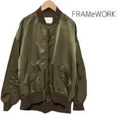 FRAMeWORK フレームワーク◾️レーヨンナイロン MA-1 ブルゾン　38 FRAMeWORK（フレームワーク）の「2way ロングMA-1（ブルゾン）」 - WEAR