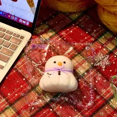 BLACKPEARLSTUDIO　ブラックパールスタジオ　雪だるま 　スクイーズ　とろんスクイーズ　にぎにぎ　一つ　みずみずしい　チャーム　飾り