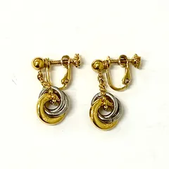 Courreges クレージュ 3連リング イヤリング ゴールド シルバー