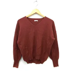 アーバンリサーチ URBAN RESEARCH ITEMS ニット セーター Vネック リブ ロングテール ドロップショルダー 長袖 F 茶 ブラウン /NT1