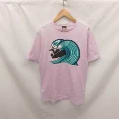 stussy ステューシー コットングラフィックプリントTシャツ ピンク S □○